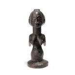 A Luba female half figure Democratic Republic of the Congo with a charge aperture to the crown of