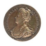 Anne: The Battle of Blenheim 1704, a silver medal sometime gilded, 34 mm, draped bust left, rev.