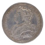 Anne: Duke of Marlborough, Cities Captured 1703, a silver medal, 42.5 mm, bust left, rev. equestrian
