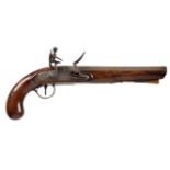 An English 16 bore flintlock pistol by Blair and Sutherlands, barrel 8.5 in., struck 'B&S' and '