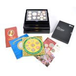 A collection of specimen proof set coins, including; Elizabeth II, 1999, Five Pounds, Diana,