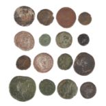 A collection of ancient Roman and Byzantine coins, comprising; Caesar Nero, Dupondius, rev. Roma