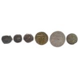 An assortment of coins, including; Judæan bronzes, Alexander Jannaeus, 1st century BC, 'Widow's