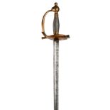 A British 1796 pattern heavy cavalry officer's dress sword, straight blade 32.5 in., by Runkel of