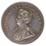 Anne: Capture of Tournay 1709, a silver medal, 39.5 mm, bust left, rev. Pallas seated with