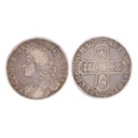 James II, silver crown, 1687, second bust (S 3407), near fine.