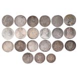 A quantity of silver coins of various nations, including: Lubeck, 32 schilling, 1752 (KM 167),