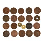 A quantity of Chinese coins, including; Chung Hua Min Kuo, copper, 10 CASH, 1912, (Y# 399.3), near