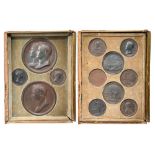 France: a set of twelve copper washed lead cliches of medals by Bertrand Andrieu, from the