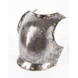 An early 19th Century French heavy cavalry breastplate, of steel with everted rim at the neck and