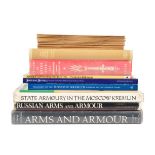 A collection of weapon and armour reference books, including: Richard F. Burton, 'The Book of the