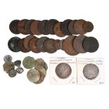 A small collection of token coinage and associated items, including: France, Louis XV, a silver
