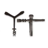 A combination tool for a percussion firearm, T-shaped, the upright with a nipple key at the base and