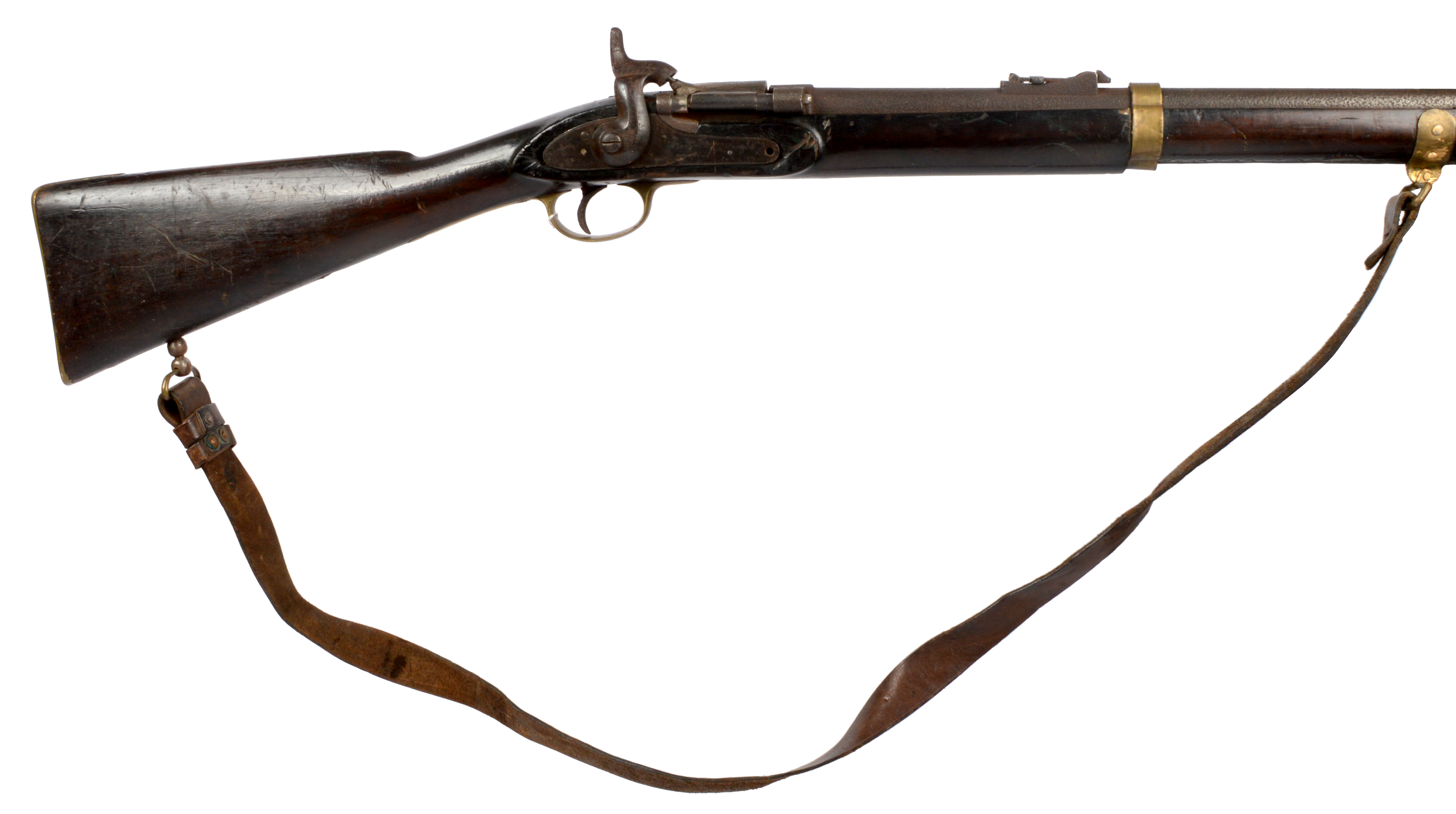 The major parts of a commercial .577 Snider carbine, military configuration, full stocked and with