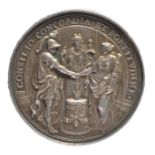 William and Mary: The Congress of the Allies at the Hague 1691, a silver medal, 50 mm, William III