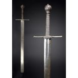 A 17th Century German sword of justice, or executioner's sword, broad double edged blade 35 in. with