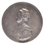 Anne: Union of England and Scotland 1707, a silver medal, 69 mm, crowned and draped bust left,