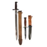 A United States model 1905 bayonet, by Rock Island Arsenal, dated 1906, canvas covered scabbard;