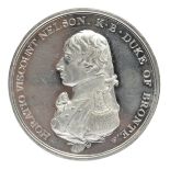Matthew Boulton's Medal for Trafalgar 1805, white metal, unmounted, full edge inscription, light