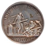 Netherlands: The Battle of Doggersbank 1781, a silver medal, 45 mm, Batavia armed with a spear and