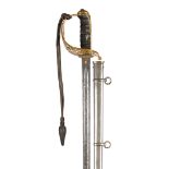 A British 1857 pattern Volunteer Royal Engineers officer's presentation sword, straight 1892 type