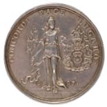 Netherlands: The Peace of Ryswick 1697, a silver medal, 37 mm, Fame with trumpet flies over the