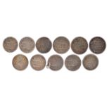 A collection of Indian coinage, including: Bengal Presidency, silver, Rupee, 1819, mint name