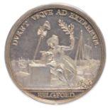 Seven Years War: preliminaries for the Conclusion of Peace 1762, a silver medal, 44.5 mm, Cupid