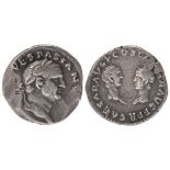 Rome: Vespasian (69-79 AD), Denarius, laureate bust of Emperor right, rev. bare heads of Titus and