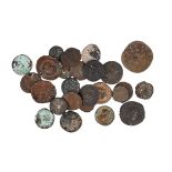 A quantity of base metal coins of the Ancient World, including: Rome, Aurelian, antoninianus, bust