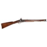 A Paget type volunteer flintlock cavalry carbine, by Allport of Birmingham, 16 bore barrel 19.75 in.