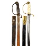 A 19th Century British sword of constabulary sidearm type, broad blade 24 in., double edged for