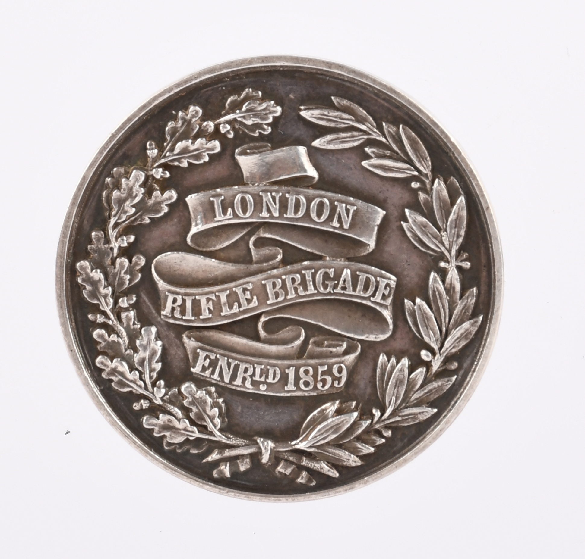 The London Rifle Brigade: a silver prize medal to 33 mm, a Victorian Rifle Volunteer standing - Image 2 of 2