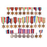 A quantity of Second World War campaign stars and medals, including: 1939-45 Star (4), Atlantic Star