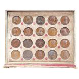 A group of forty bronze medals, comprising sixteen from James Mudie's cased series of British