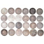 A quantity of British silver coins, including: Victoria, crown, 1893, LVI, nearly very fine, (2);