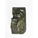 Giovanni Nisini Foundry, Rome Classical draped figure patinated bronze wall plaque, signed in the