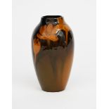 A Rookwood Pottery vase, shouldered ovoid form, painted with cyclamen flowers in orange on a