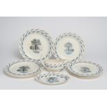 Garden a Wedgwood part dinner service designed by Eric Ravilious, printed in blue and black with