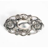 A Georg Jensen silver brooch designed by Georg Jensen, model no.89, pierced and cast with