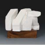 ‡ Keith Newstead (born 1943) Big Fine Woman plaster maquette for large carving, on wooden base,