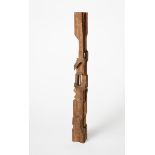 ‡ Brian Willsher (1930-2010) Slender Totem form cedar wood unsigned, numbered 361, losses 62cm.