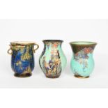 'Fairy Castle A Fielding's Crown Devon Mattajade vase, printed and painted in colours and gilt on