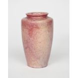 A Ruskin Pottery vase designed by William Howson Taylor, dated 1914, flaring shouldered form with