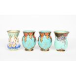 A pair of Art Deco Fielding's Crown Devon Mattajade vases, pattern no.M.119, ovoid with everted