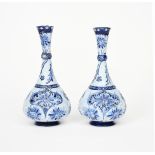 'Cornflower' a pair of James Macintyre & Co Ltd solifleur vases designed by William Moorcroft, ovoid