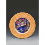 'Imps on a Bridge' a Wedgwood Fairyland lustre Lincoln plate designed by Daisy Makeig-Jones, printed