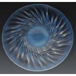 'Algues' No.10-390 a Lalique opalescent glass plate designed by Rene Lalique, stencil R Lalique