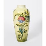 'Fuchsia' a Moorcroft Pottery vase designed by Walter Moorcroft, shouldered form with collar rim,