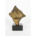 Vilha abstract form, (untitled) gilt bronze on polished slate base indistinctly signed in the